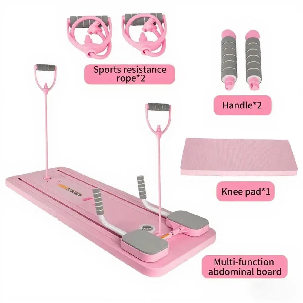 Foldable Pilates Board Full Body Fitness Trainer with Automatic Rebound Multifunctional Abdominal Board Exercise Equipment
