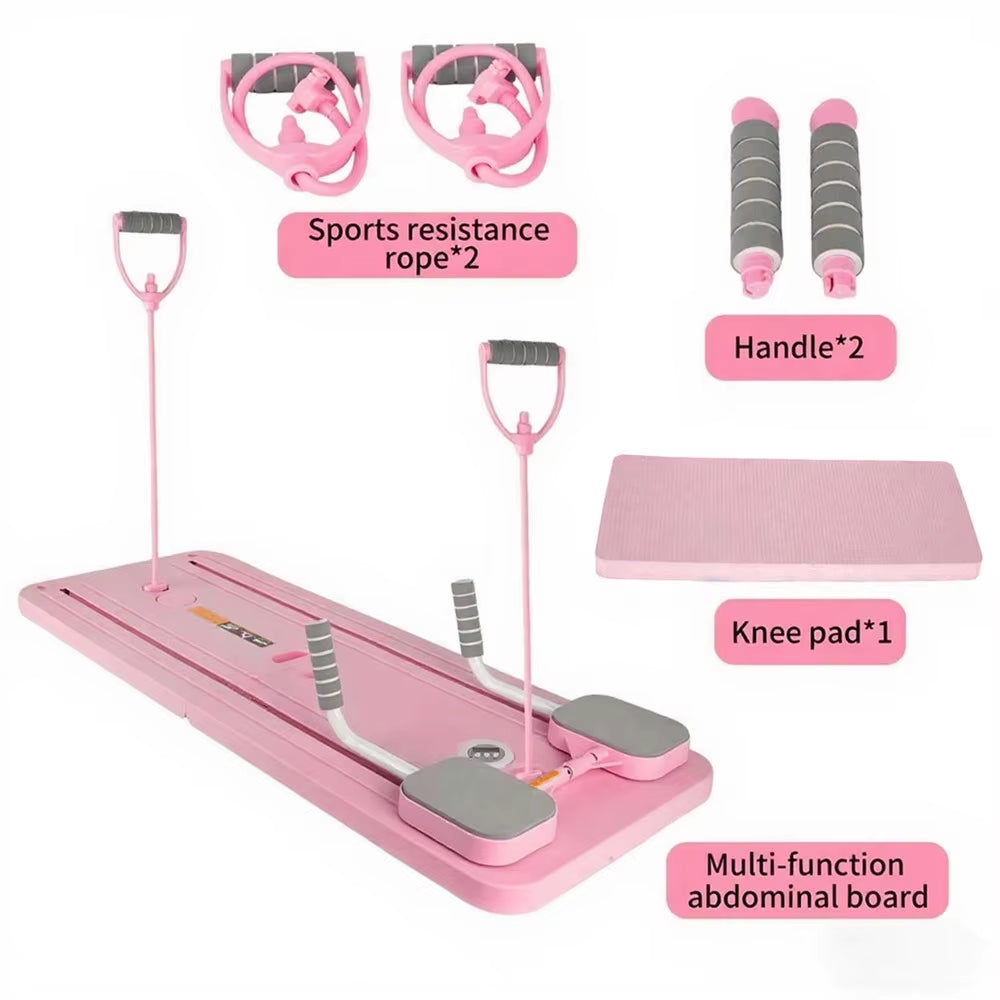 Foldable Pilates Board Full Body Fitness Trainer with Automatic Rebound Multifunctional Abdominal Board Exercise Equipment