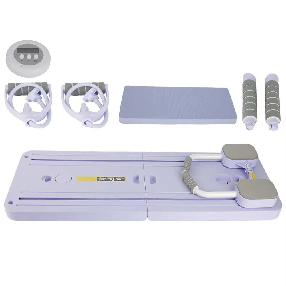 Foldable Pilates Board Full Body Fitness Trainer with Automatic Rebound Multifunctional Abdominal Board Exercise Equipment