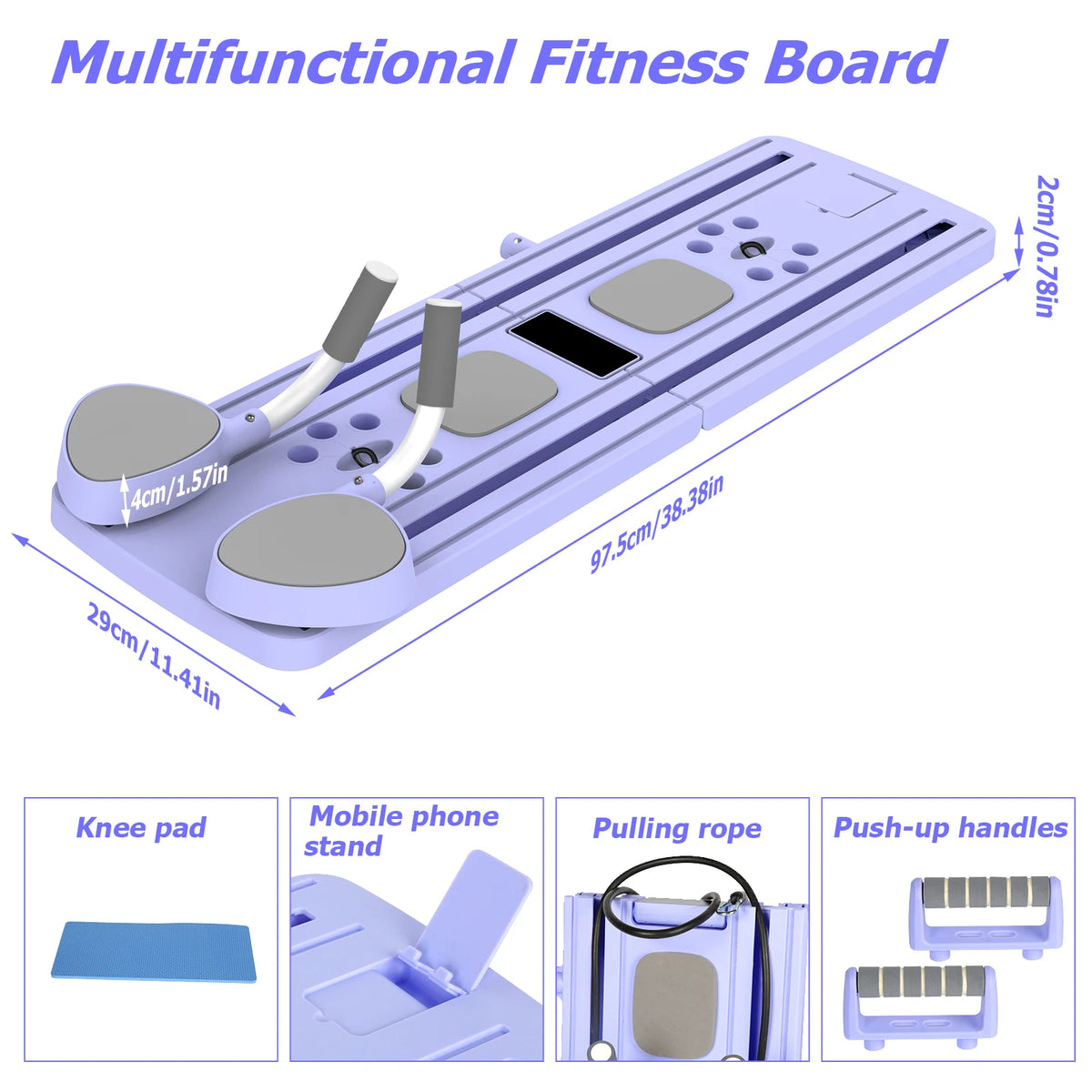 Portable Abdominal Fitness Board Pilates Reformer Machine Automatic Rebound AB Board Body Workout Trainer with Resistance Ropes