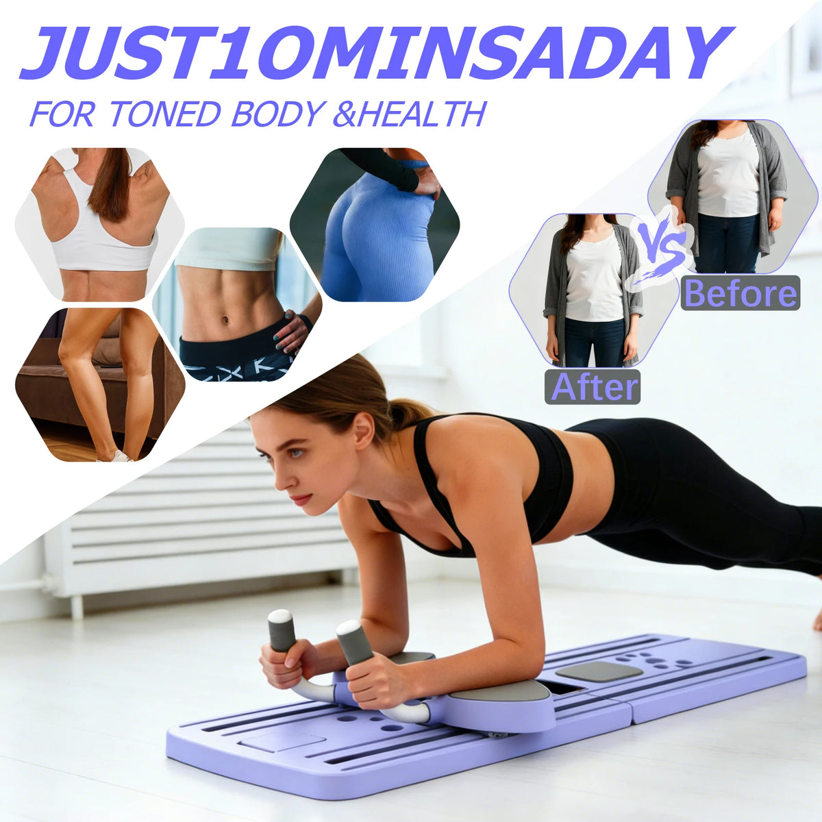 Portable Abdominal Fitness Board Pilates Reformer Machine Automatic Rebound AB Board Body Workout Trainer with Resistance Ropes